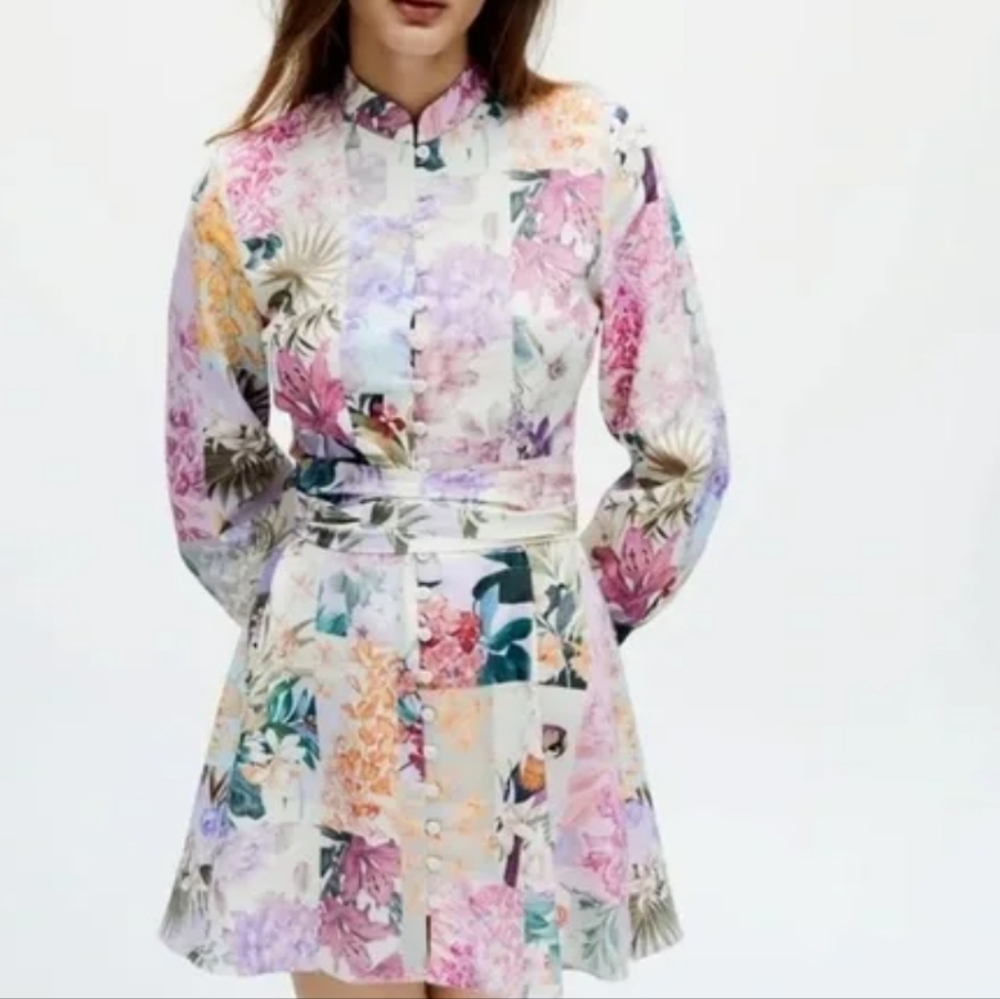 Zara Patchwork/ Multicolor Floral Dress